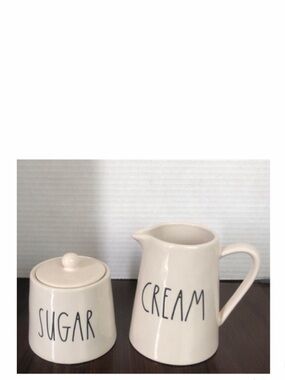 NEW Rae Dunn White Ceramic "Sugar" & "Cream" Set